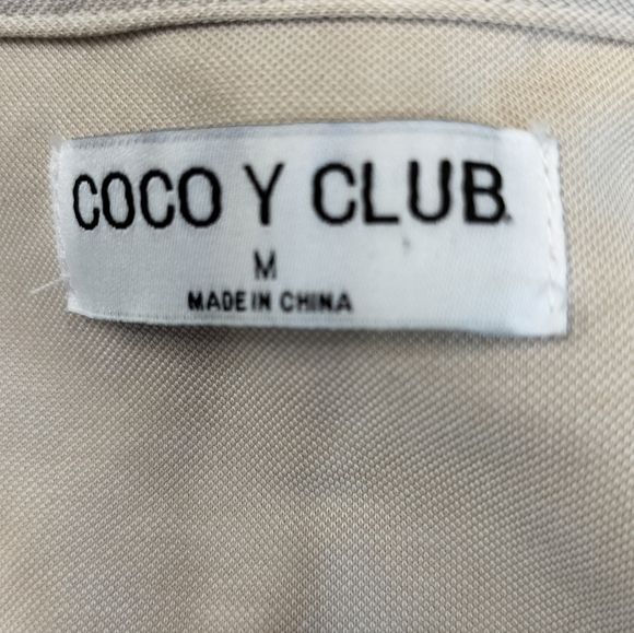 (1560) Coco Y Club Beige Mesh Pockets  Open Front Hooded  Jacket Size Medium - Picture 10 of 10